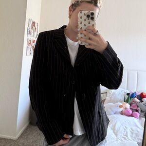 Black Pinstripe Blazer